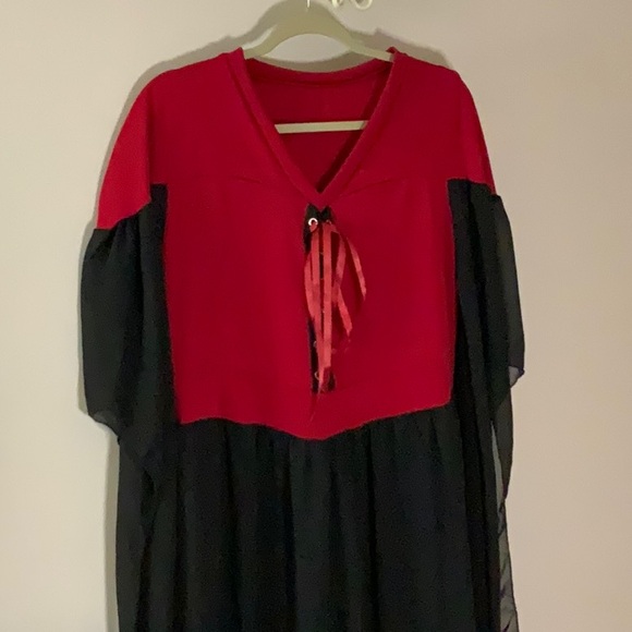 Red and Black Halloween Medieval Dress - Picture 4 of 12